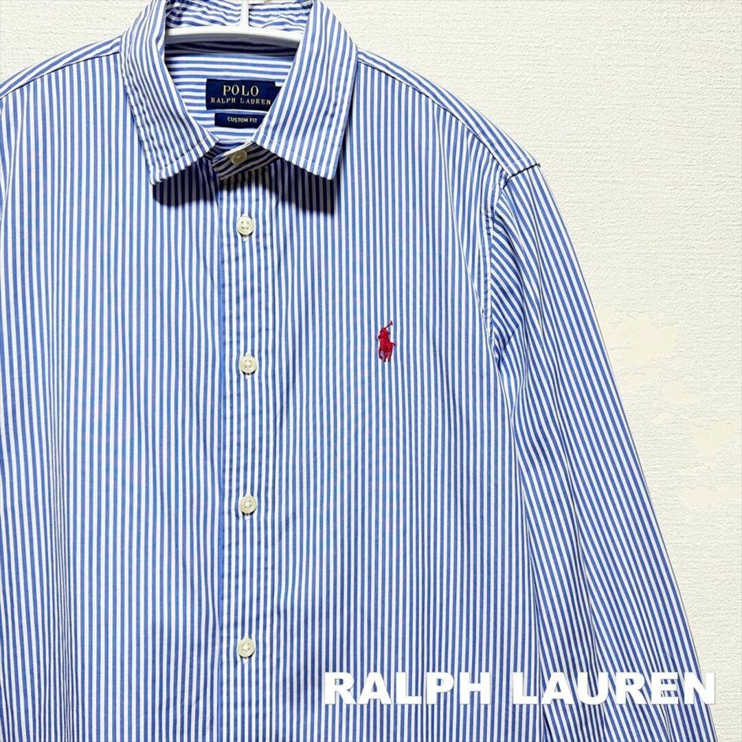 Ralph Lauren(ラルフローレン)の【RALPH LAUREN】ラルフローレン 刺繍ロゴ ストライプ シャツ レディースのトップス(シャツ/ブラウス(長袖/七分))の商品写真