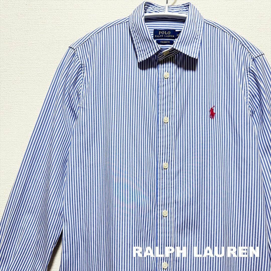 Ralph Lauren(ラルフローレン)の【RALPH LAUREN】ラルフローレン 刺繍ロゴ ストライプ シャツ レディースのトップス(シャツ/ブラウス(長袖/七分))の商品写真