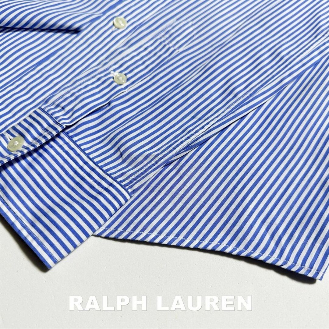 Ralph Lauren(ラルフローレン)の【RALPH LAUREN】ラルフローレン 刺繍ロゴ ストライプ シャツ レディースのトップス(シャツ/ブラウス(長袖/七分))の商品写真