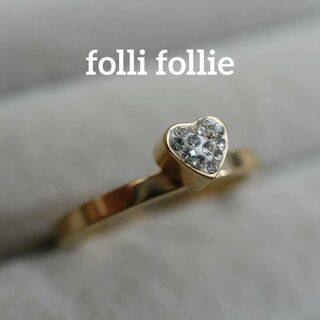 フォリフォリ(Folli Follie)の【匿名配送】 フォリフォリ リング 指輪 11号 ゴールド ハート 3(リング(指輪))