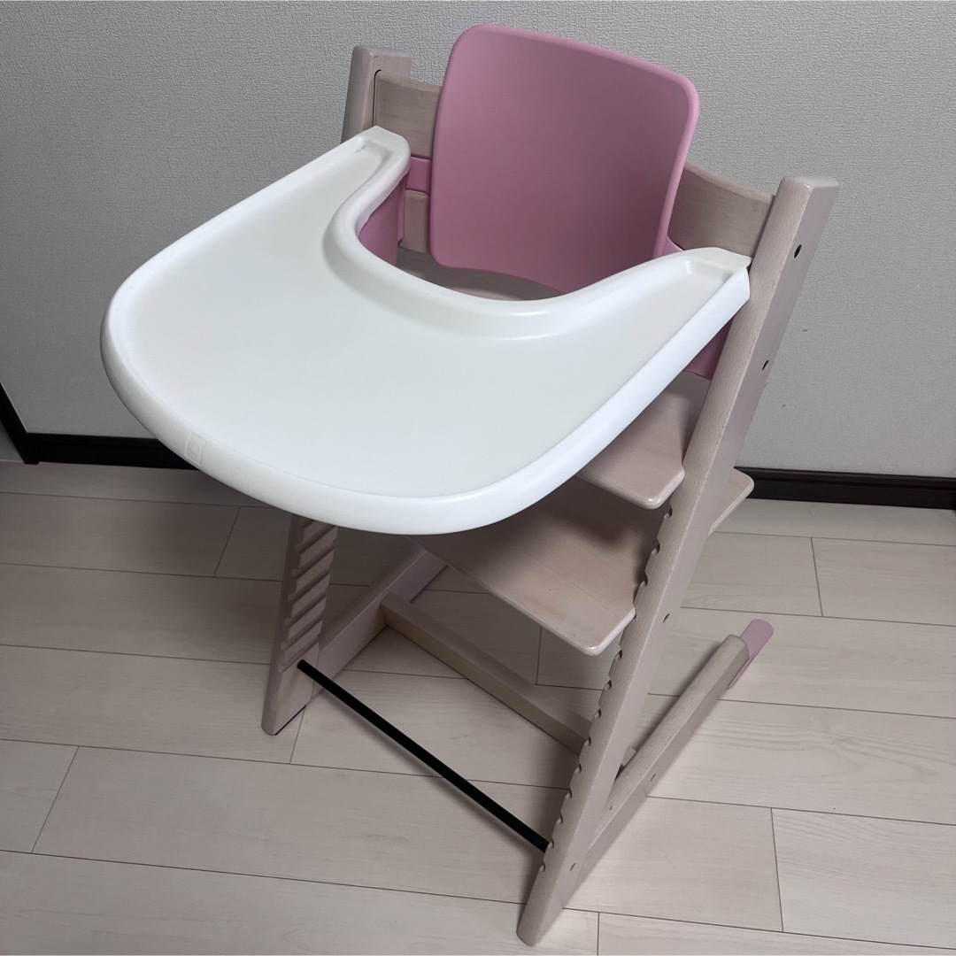 ☆美品☆ ストッケ トリップトラップ ホワイトウォッシュ ベビーセット&トレイ付