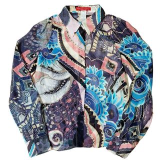 クリスチャンラクロワ(Christian Lacroix)のクリスチャンラクロワ シルク ブラウス シャツ 総柄 派手 柄シャツ 38(シャツ/ブラウス(長袖/七分))