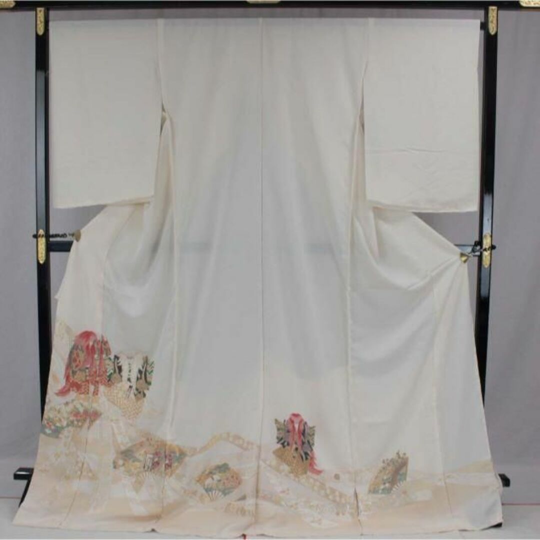 AC6807　誂仕立付黒・色留袖　縫い取り歌舞伎柄 レディースの水着/浴衣(着物)の商品写真