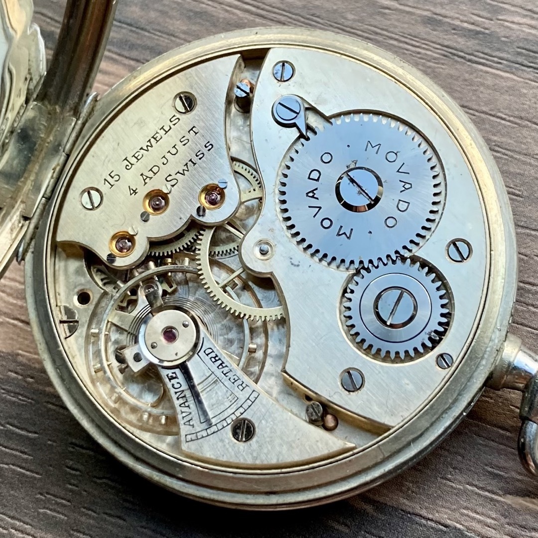 動作良好】モバード MOVADO アンティーク 懐中時計 手巻き スイス-