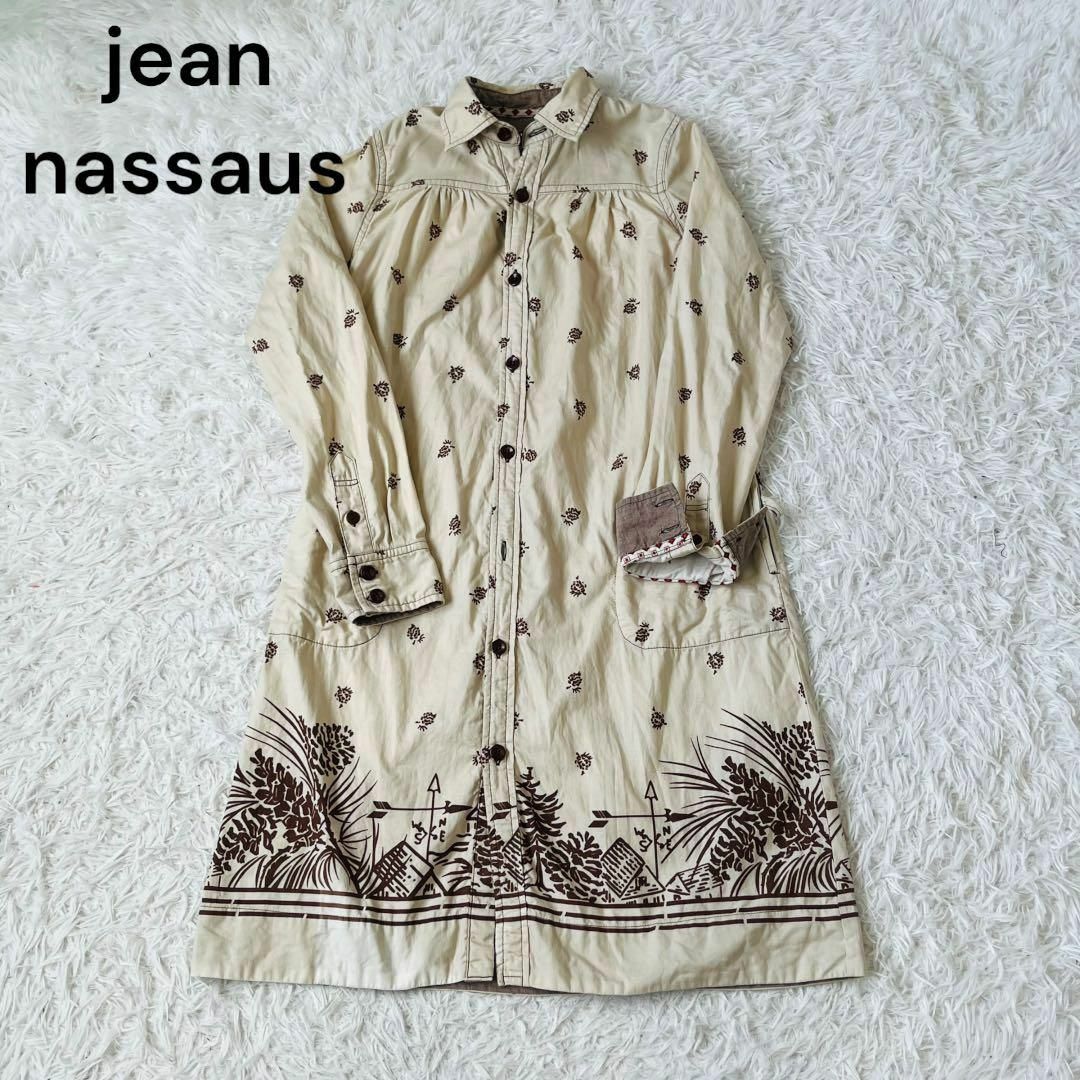 jean nassaus(ジーンナッソーズ)のjean nassaus ジーンナッソーズ　柄　シャツ　ワンピース　オルテガ レディースのワンピース(ロングワンピース/マキシワンピース)の商品写真