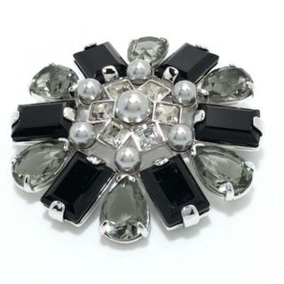 希少 SWAROVSKI ブローチ ストーン クリスタル しずく サークル-