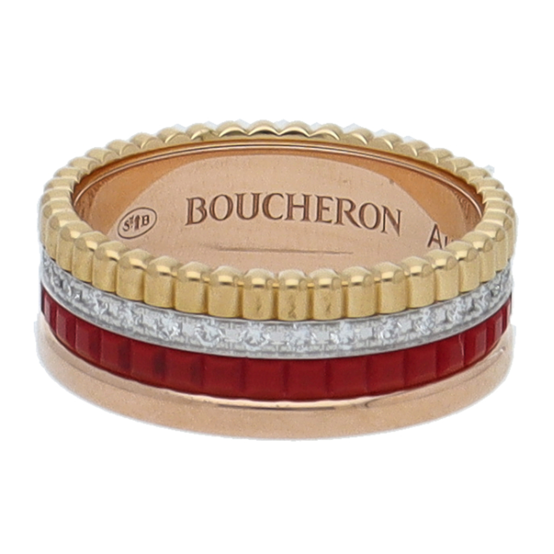 BOUCHERON - ブシュロン キャトルレッドダイヤリング スモール