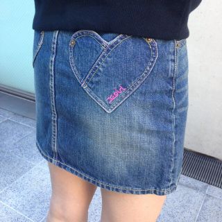 エックスガール(X-girl)のx-girlのHEARTPOCKETJEANSKIRT♡ハートポケットスカート♡(ミニスカート)