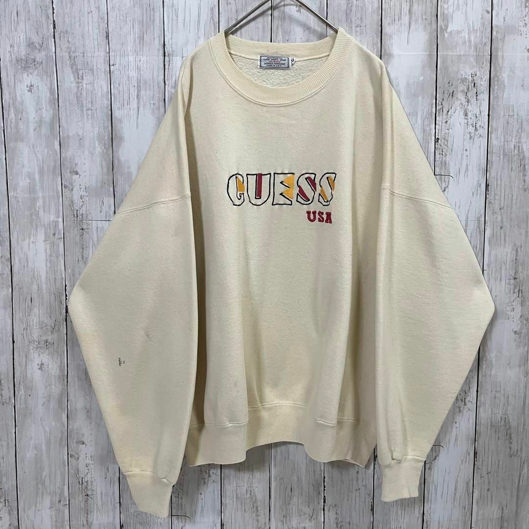 90sヴィンテージUSA製　GUESS刺繍ロゴスエットトレーナー　 XXL 1