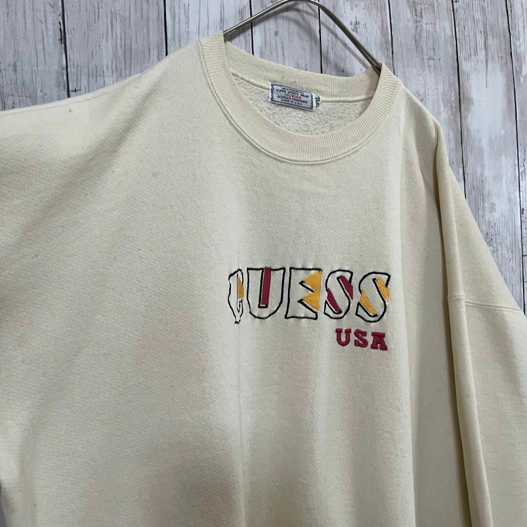 90sヴィンテージUSA製　GUESS刺繍ロゴスエットトレーナー　 XXL 4