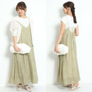 ジャスグリッティー(JUSGLITTY)の★新品タグ付き　JUSGLITTY♡カットソー×レースキャミワンピース(ロングワンピース/マキシワンピース)