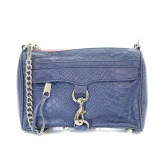 レベッカミンコフ(Rebecca Minkoff)のレベッカミンコフ パイソン型押しショルダーバッグ クラッチバッグ チェーン 青(ショルダーバッグ)