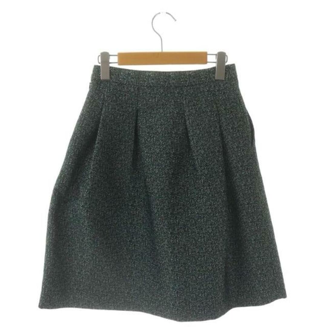 UNITED ARROWS(ユナイテッドアローズ)のユナイテッドアローズ ツイードスカート 膝丈 台形 36 緑 黒 白 /MI レディースのスカート(ひざ丈スカート)の商品写真