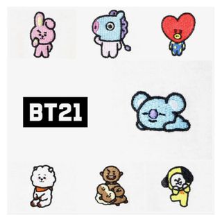 ビーティーイシビル(BT21)のBT21 BTS 刺繍Tシャツ SHOOKYシューキー SUGAシュガ 公式 白(アイドルグッズ)