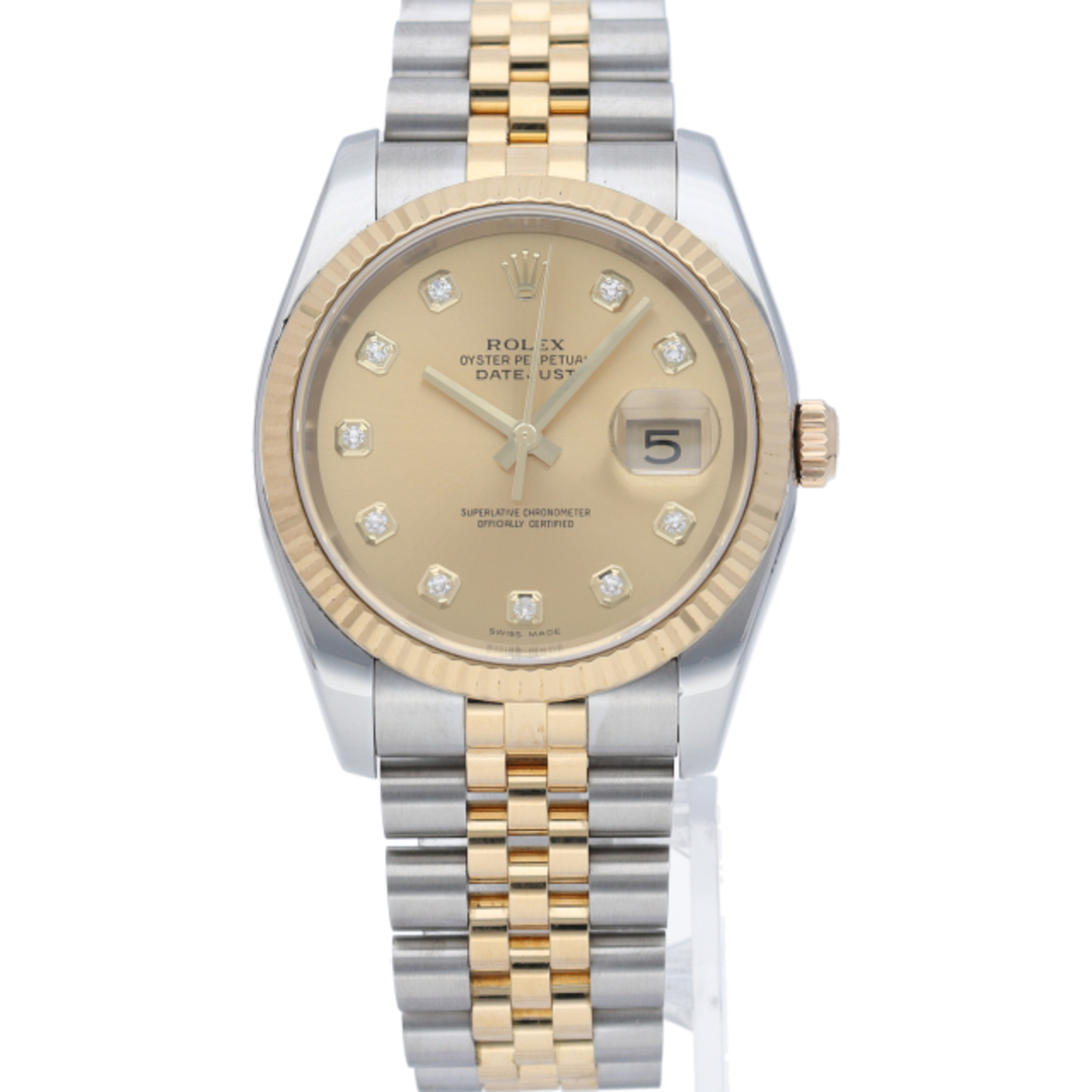 ロレックス デイトジャスト メンズ時計 10Pダイヤ Datejust Mens 116233G(F) K18YG/SS メンズ時計 シャンパンカラー 仕上げ済 2003年 美品