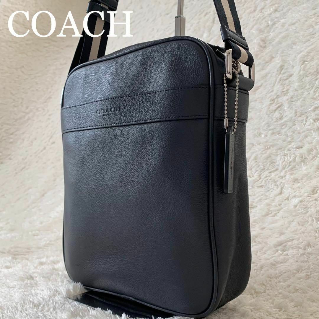 COACH - ☆極美品 COACH コーチ ショルダーバッグ スクエア型 ネイビー