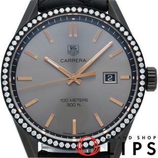 タグホイヤー(TAG Heuer)のタグ・ホイヤー カレラ メンズ時計 カーラ デルヴィーニュ スペシャル エディション ダイヤベゼル Carrera Cara Delevingne Special Edition WAR101B.FC6367 箱 SS/革 メンズ時計 グレー 美品 【中古】(その他)