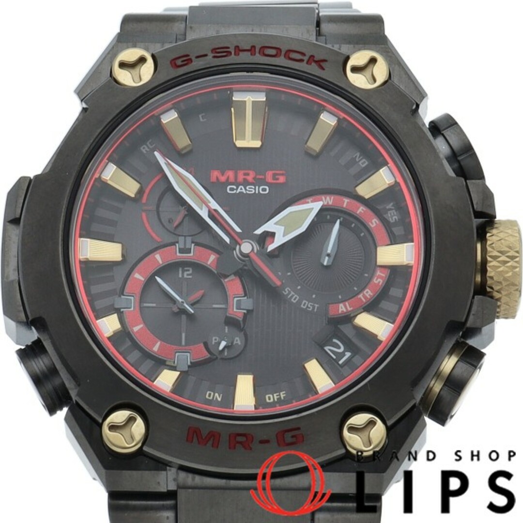 時計カシオ G-SHOCK MR-G 赤備え GPSハイブリッド電波時計 G-SHOCK MR-G MRG-B2000B-1A4JR 箱 保証書 チタン メンズ時計 ブラック 美品 【新品】