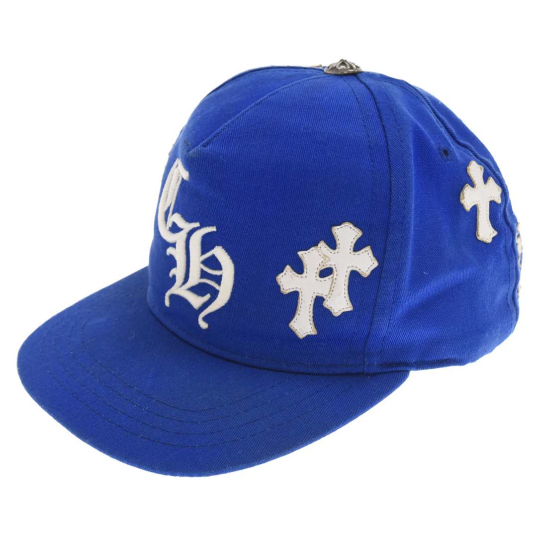 CHROME HEARTS クロムハーツ Cross Patch Baseball Cap クロスパッチ付き CHロゴ刺繍ベースボールキャップ ブルー/ホワイト