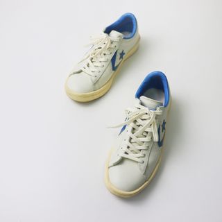 コンバース CONVERSE PRO LEATHER OX 24.0cm/ホワイト ブルー プロレザーオックス ローカット  スニーカー【2400013533942】