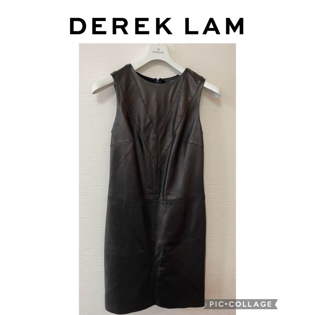 DEREK LAM - DEREK LAM デレクラム ノースリーブ レザー 革 ワンピース