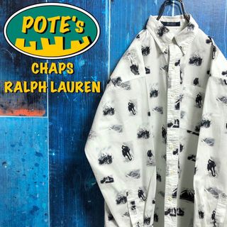 ラルフローレン(Ralph Lauren)の【チャップスラルフローレン】スノーマウンテン柄クライマー柄総柄シャツ 90s(シャツ)