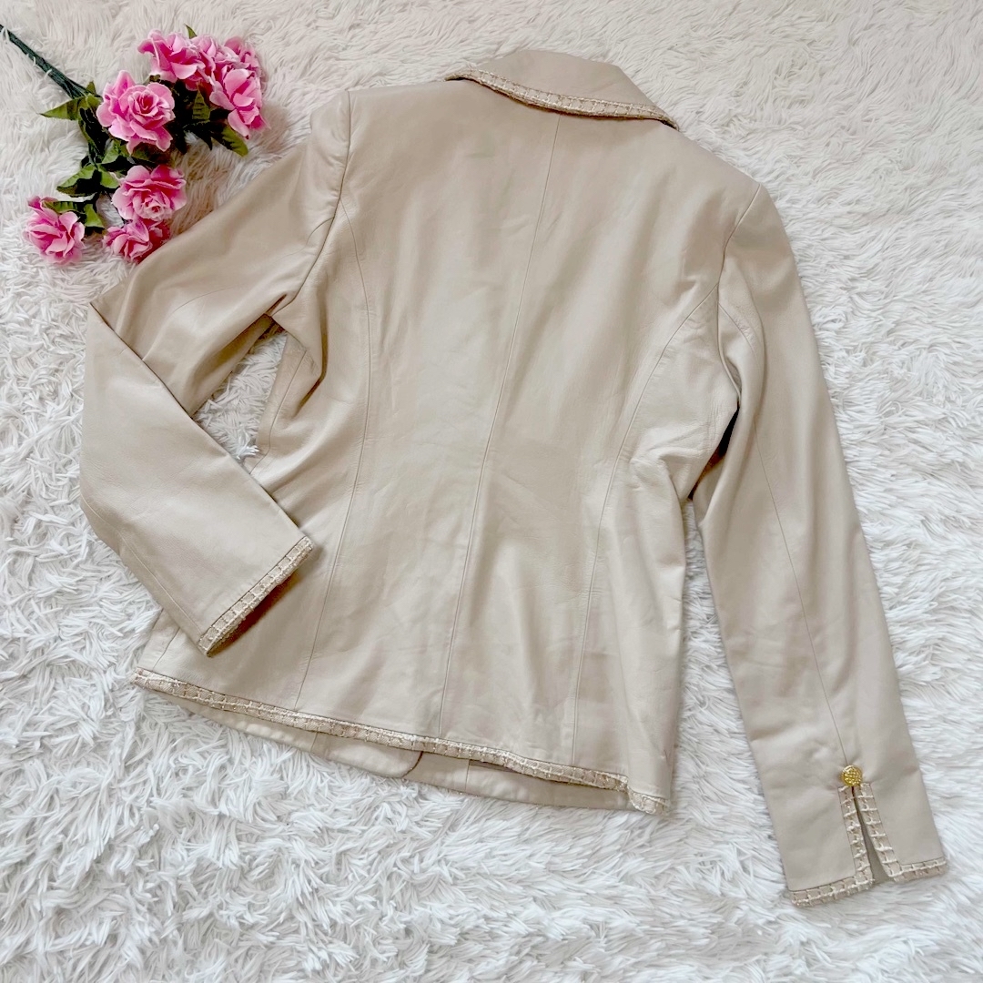 【美品】KRYDDERI 本革レザージャケット ツイード ショップチャンネル