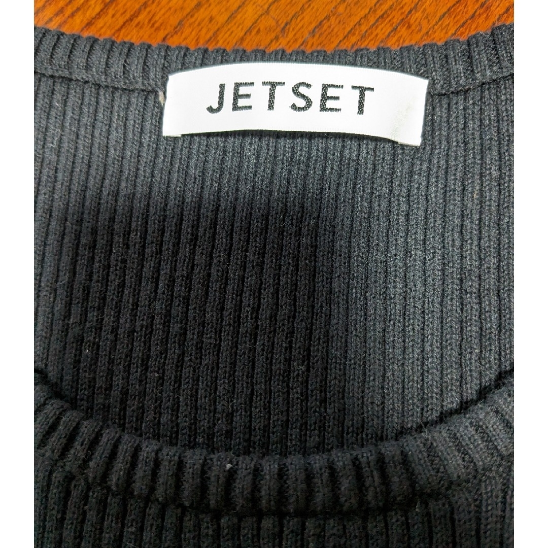 JETSET ジェットセット ニット ドッキング ミニワンピース 黒✕総柄 38 レディースのワンピース(ミニワンピース)の商品写真