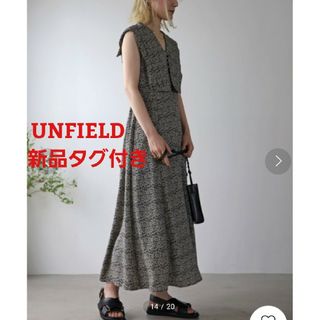 UNFIELD スクエアBigカラーノースリーブワンピース セーラーカラー(ロングワンピース/マキシワンピース)