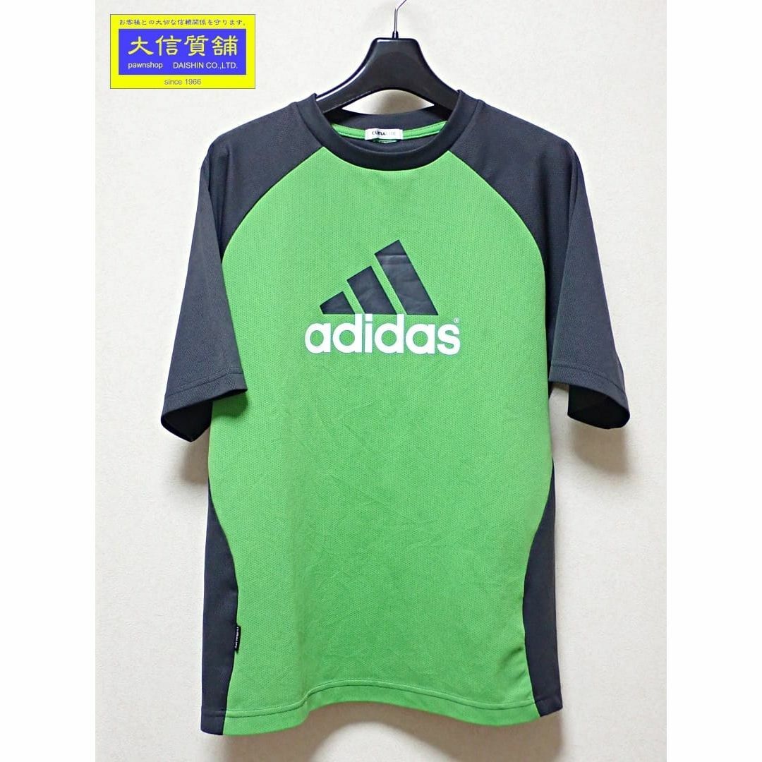 adidas(アディダス)のADIDAS CLIMALITE アディダス メンズ Tシャツ O13825 グリーンｘブラック 中古B 【送料無料】 A-8235 メンズのトップス(Tシャツ/カットソー(半袖/袖なし))の商品写真