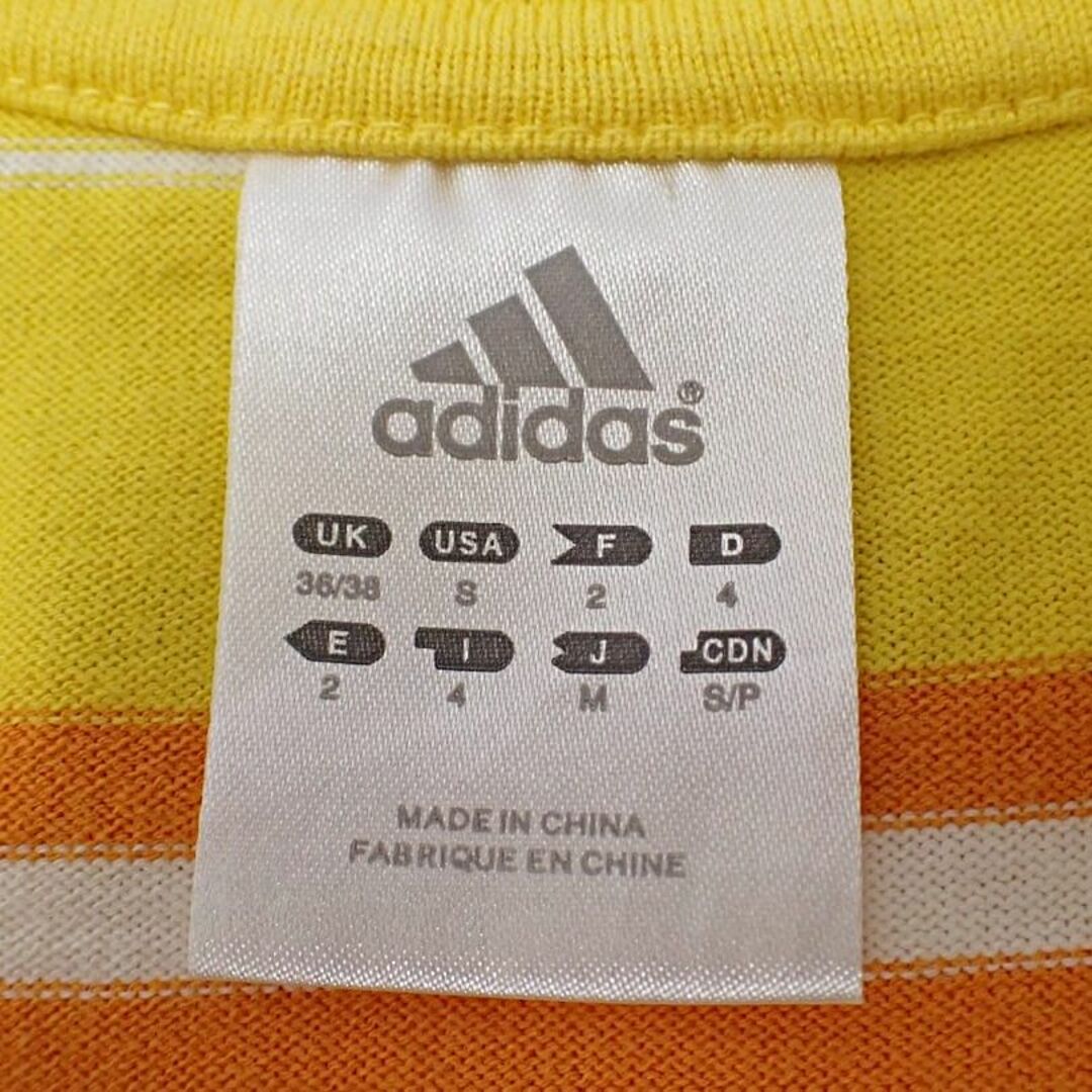 adidas(アディダス)のADIDAS アディダス メンズ ボーダー Tシャツ 987374 M クルーネック イエロー 中古B+ 【送料無料】 A-8232 メンズのトップス(Tシャツ/カットソー(半袖/袖なし))の商品写真