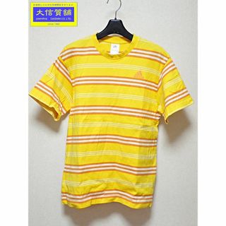 アディダス(adidas)のADIDAS アディダス メンズ ボーダー Tシャツ 987374 M クルーネック イエロー 中古B+ 【送料無料】 A-8232(Tシャツ/カットソー(半袖/袖なし))