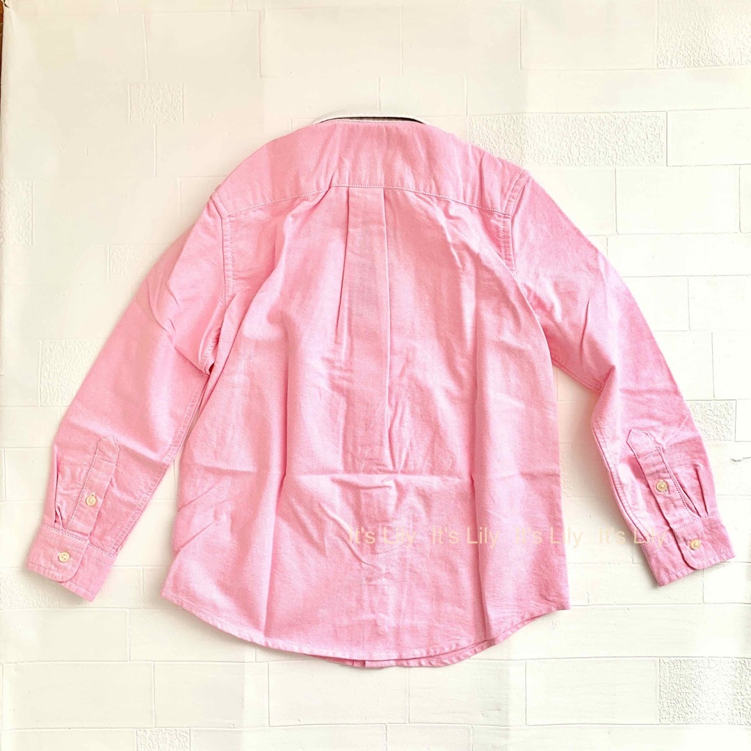 4t110cm ピンク　ベア刺繍　オックスフォードシャツ ラルフローレン