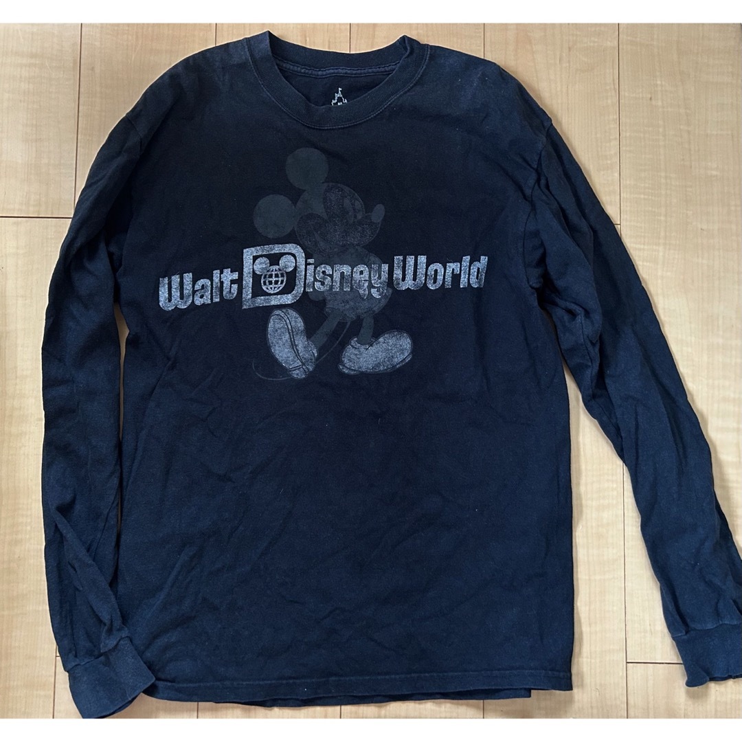 ディズニーワールド　Tシャツ　ロゴ　wdw ミッキー　レトロ　黒　長袖　パーク | フリマアプリ ラクマ