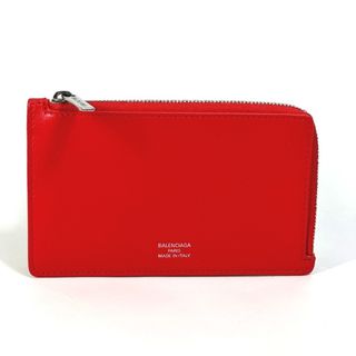 バレンシアガ(Balenciaga)のバレンシアガ BALENCIAGA カードコインホルダー 736734 ロゴ フラグメントケース  コインケース 小銭入れ 財布 バイカラー カードケース レザー レッド 未使用(パスケース/IDカードホルダー)