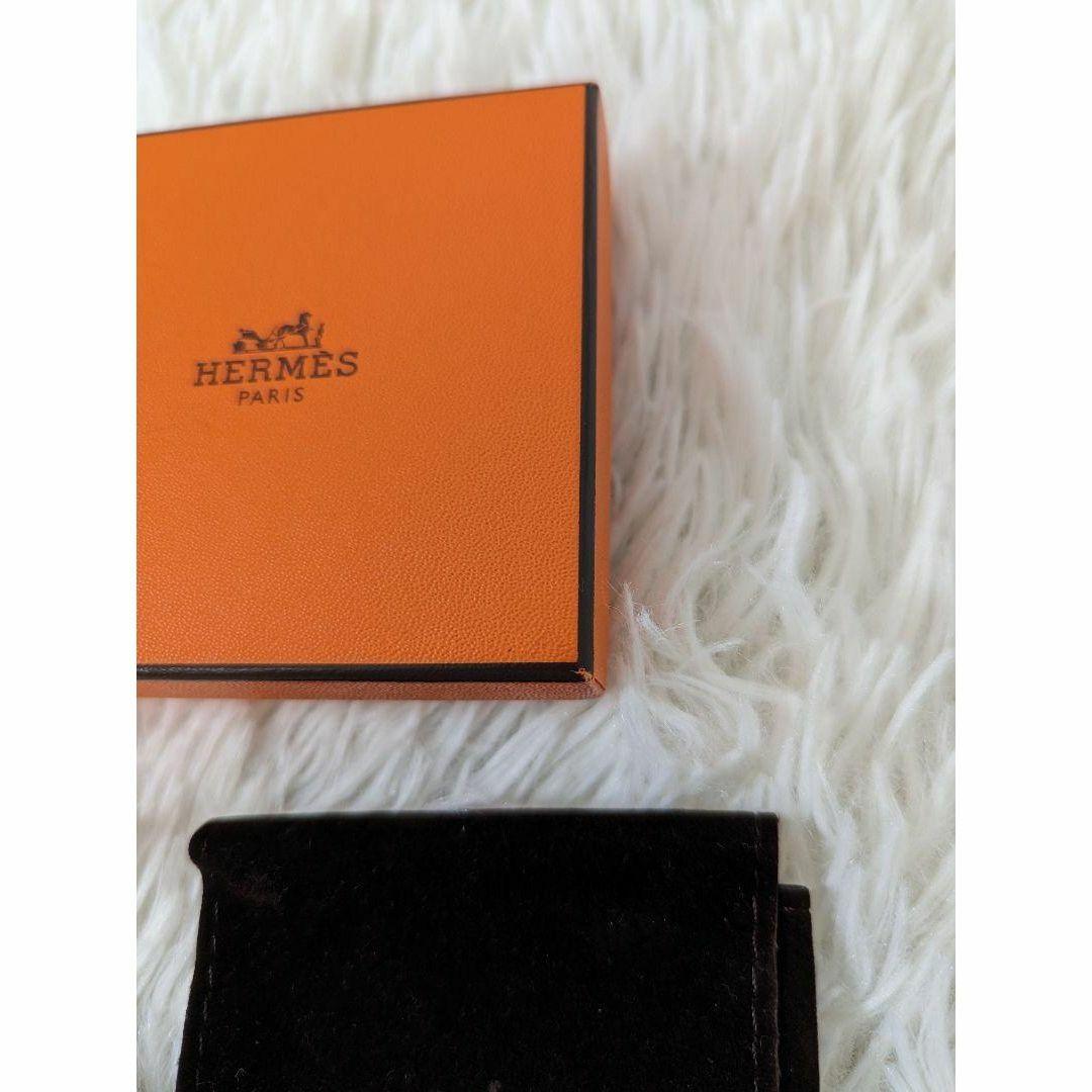 美品　HERMES　ピアス　イスム　バッファローホーン　ホワイト　ブルー