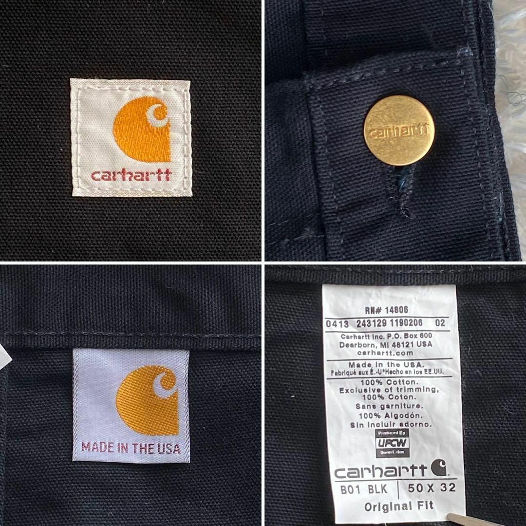 s carhartt カーハート ダブルニー USA製 極太バギー 黒