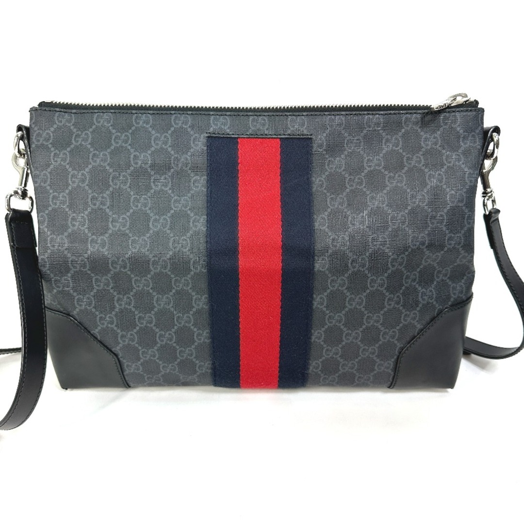 Gucci(グッチ)のグッチ GUCCI GGスプリーム シェリー 474139 斜め掛け メッセンジャー カバン ショルダーバッグ PVC/レザー ブラック メンズのバッグ(ショルダーバッグ)の商品写真