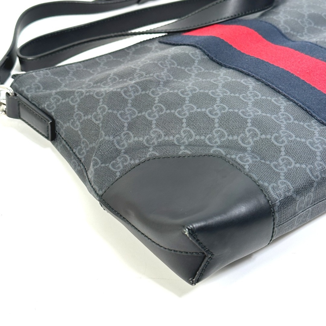 Gucci(グッチ)のグッチ GUCCI GGスプリーム シェリー 474139 斜め掛け メッセンジャー カバン ショルダーバッグ PVC/レザー ブラック メンズのバッグ(ショルダーバッグ)の商品写真