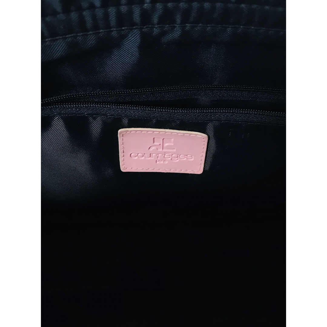 Courreges(クレージュ)のクレージュ　トートバッグ　濃紺×ピンク　デニム　ビンテージ  レディースのバッグ(トートバッグ)の商品写真