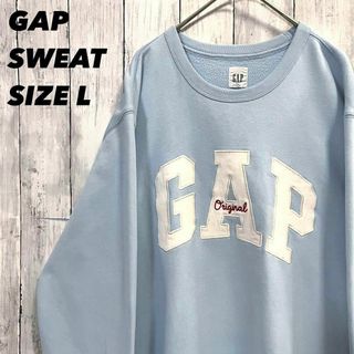 ギャップ(GAP)のアメリカ古着GAP センター切文字ビッグロゴ刺繍スエットトレーナー　サイズL男女(スウェット)