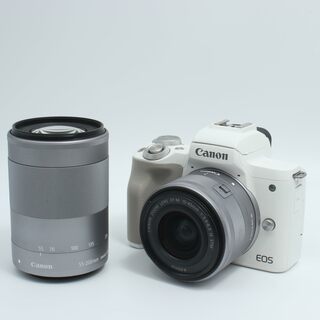 キヤノン(Canon)の【良品】Canon ミラーレス一眼カメラ EOS Kiss M2 標準ズームレンズキット ホワイト KISSM2WH-1545(デジタル一眼)
