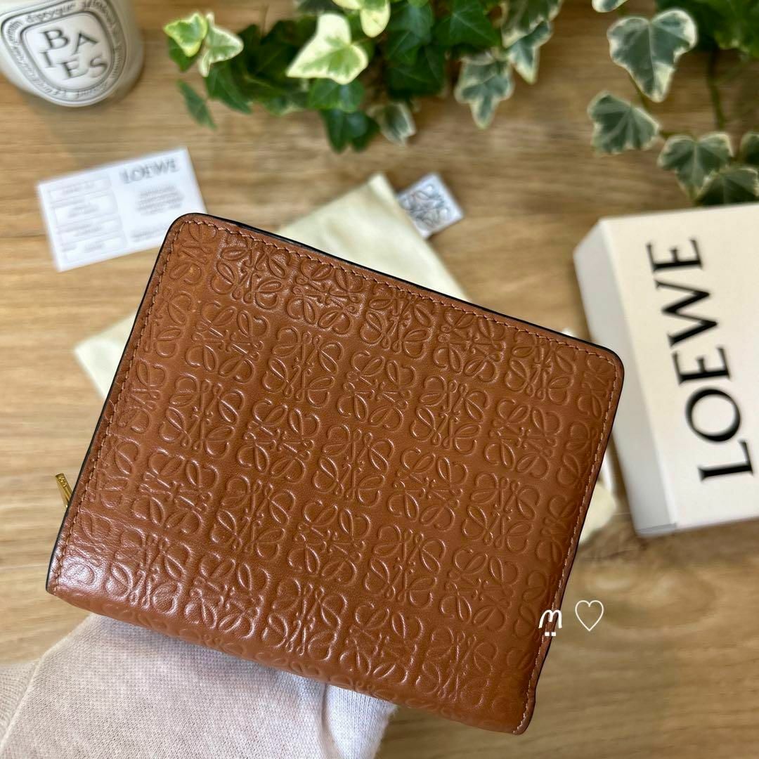 LOEWE ロエベ アナグラム リピート 二つ折り財布 黒 メンズ