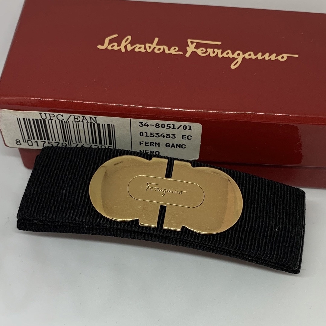 Salvatore Ferragamo(サルヴァトーレフェラガモ)のSalvatore Ferragamo フェラガモ バレッタ  ブラック レディースのヘアアクセサリー(バレッタ/ヘアクリップ)の商品写真