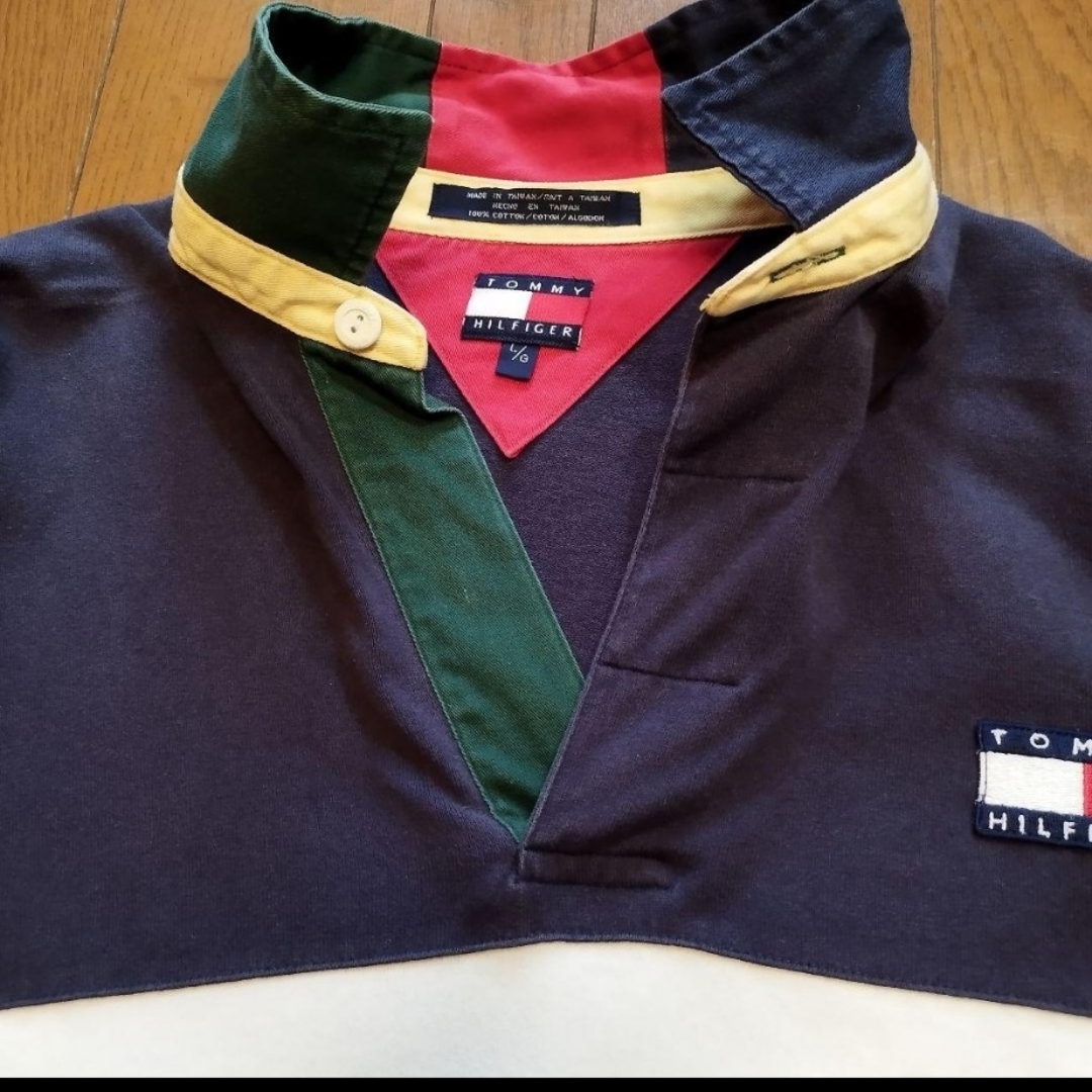 希少】90sTOMMY HILFIGER トミーヒルフィガー ラガーシャツ-