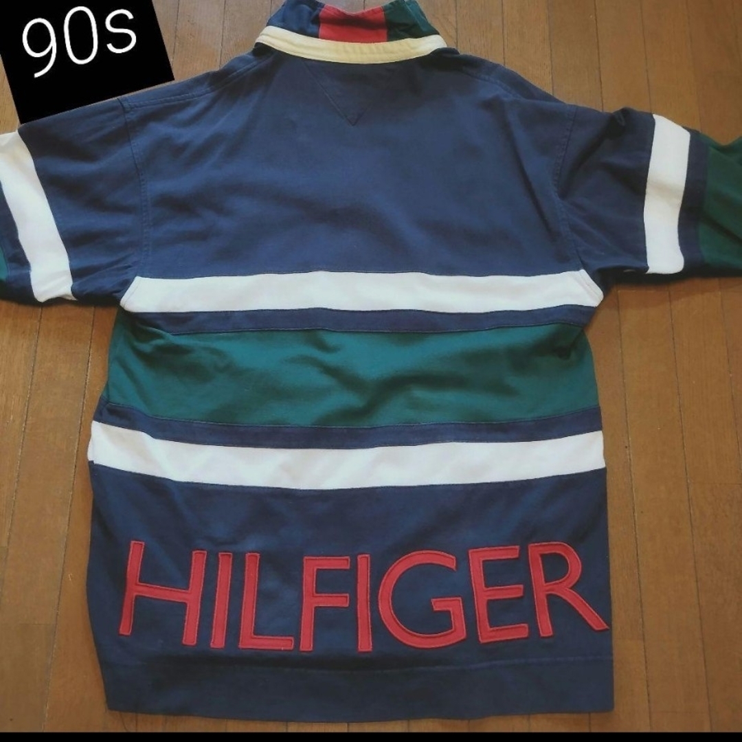 希少】90sTOMMY HILFIGER トミーヒルフィガー ラガーシャツ-