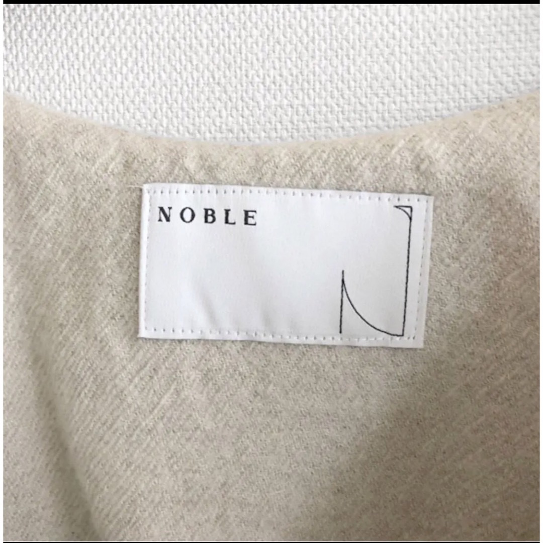 Noble(ノーブル)の【NOBLE ノーブル　スピック＆スパン】ウールリネン　ノーカラーロングベスト レディースのトップス(ベスト/ジレ)の商品写真