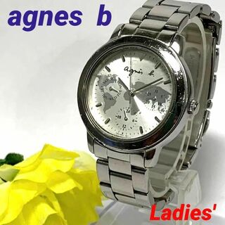 アニエスベー(agnes b.)の855 agnes b アニエスベー レディース 時計 クロノグラフ 電池交換済(腕時計)