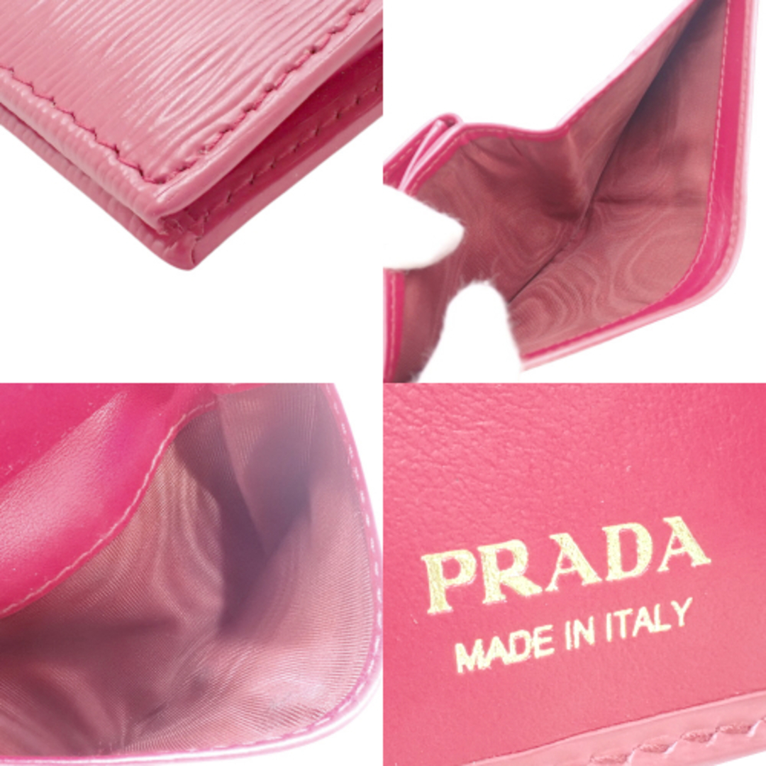 【良品】PRADA プラダ コンパクトウォレット ヴィッテロムーブ ピンク