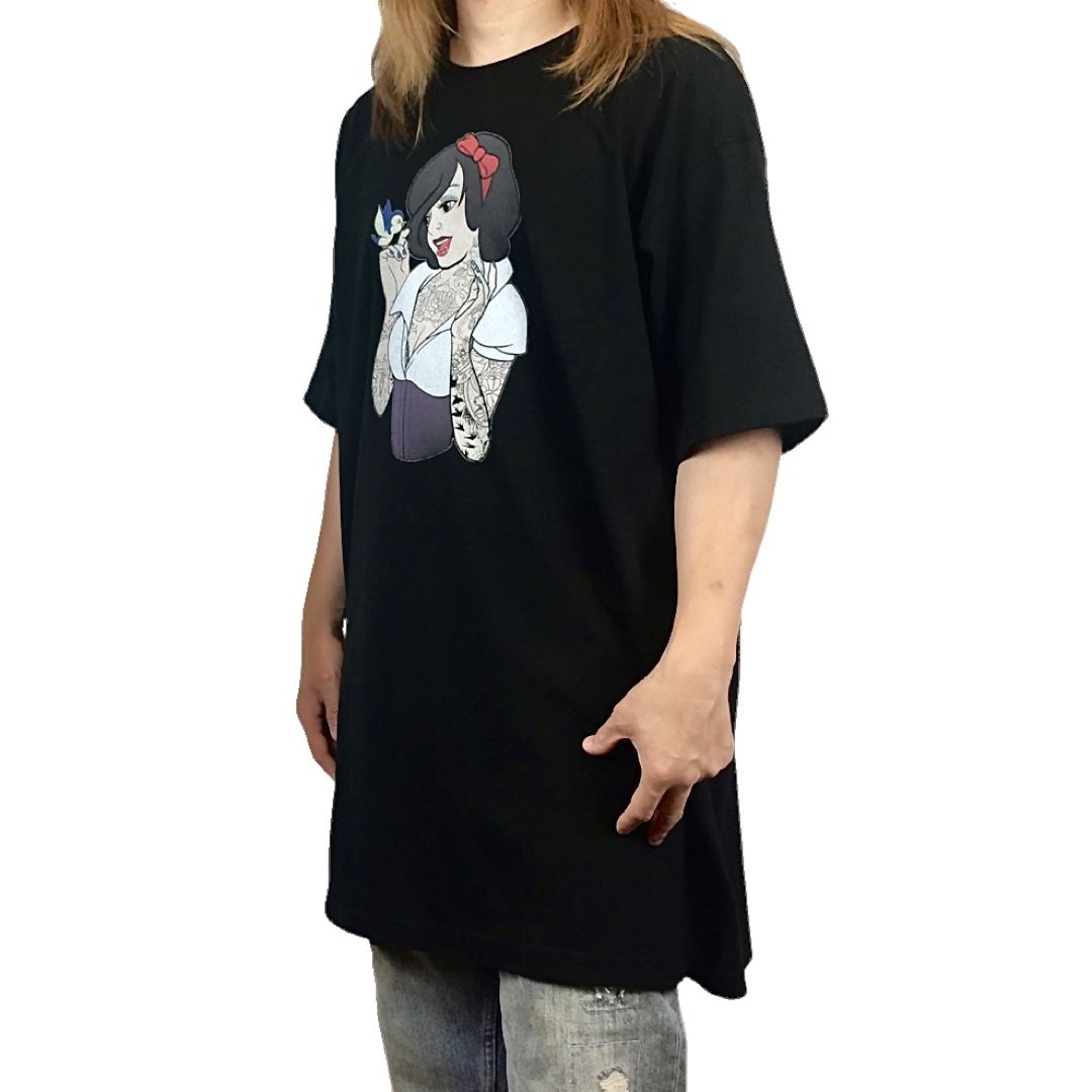 新品 白雪姫 エロ セクシー タトゥー ディズニー プリンセス ビッグ Tシャツ